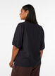 Blus i viskos med v-ringning, Svart, Model image number 2