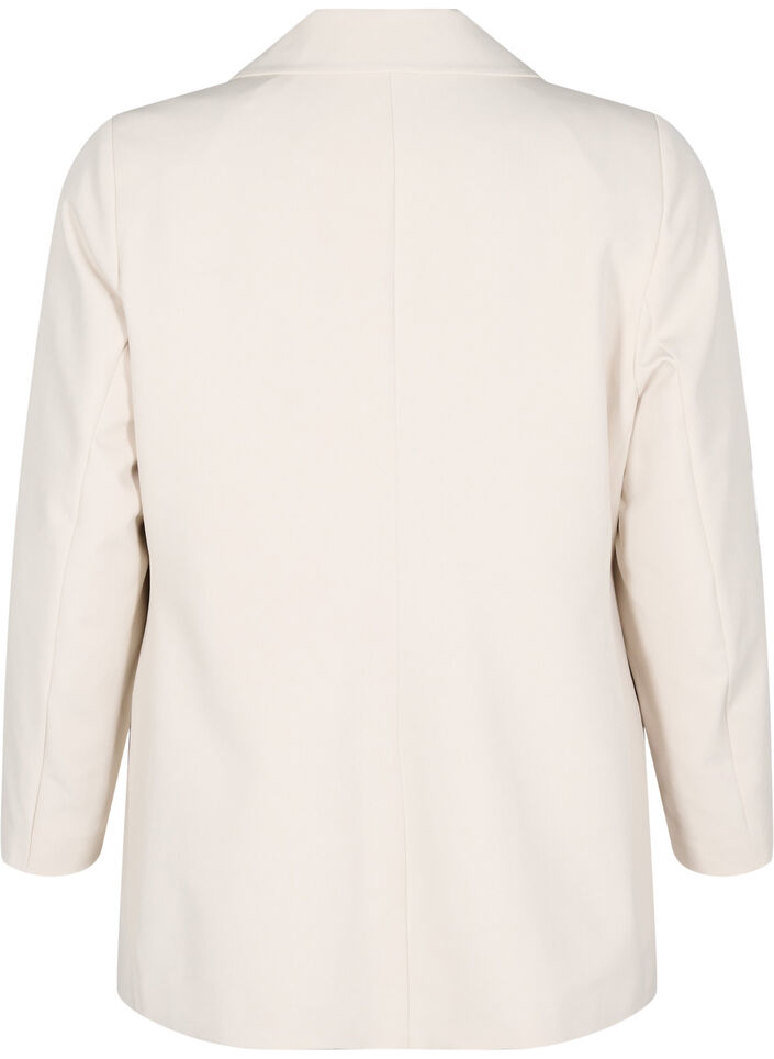 Klassisk kavaj med knappstängning, Beige, Packshot image number 1