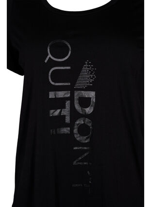  T-shirt till träning med print, Black Don't Quit , Packshot image number 2