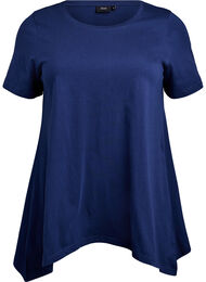 T-shirt med rund hals och A-linjeform, Bl&aring;