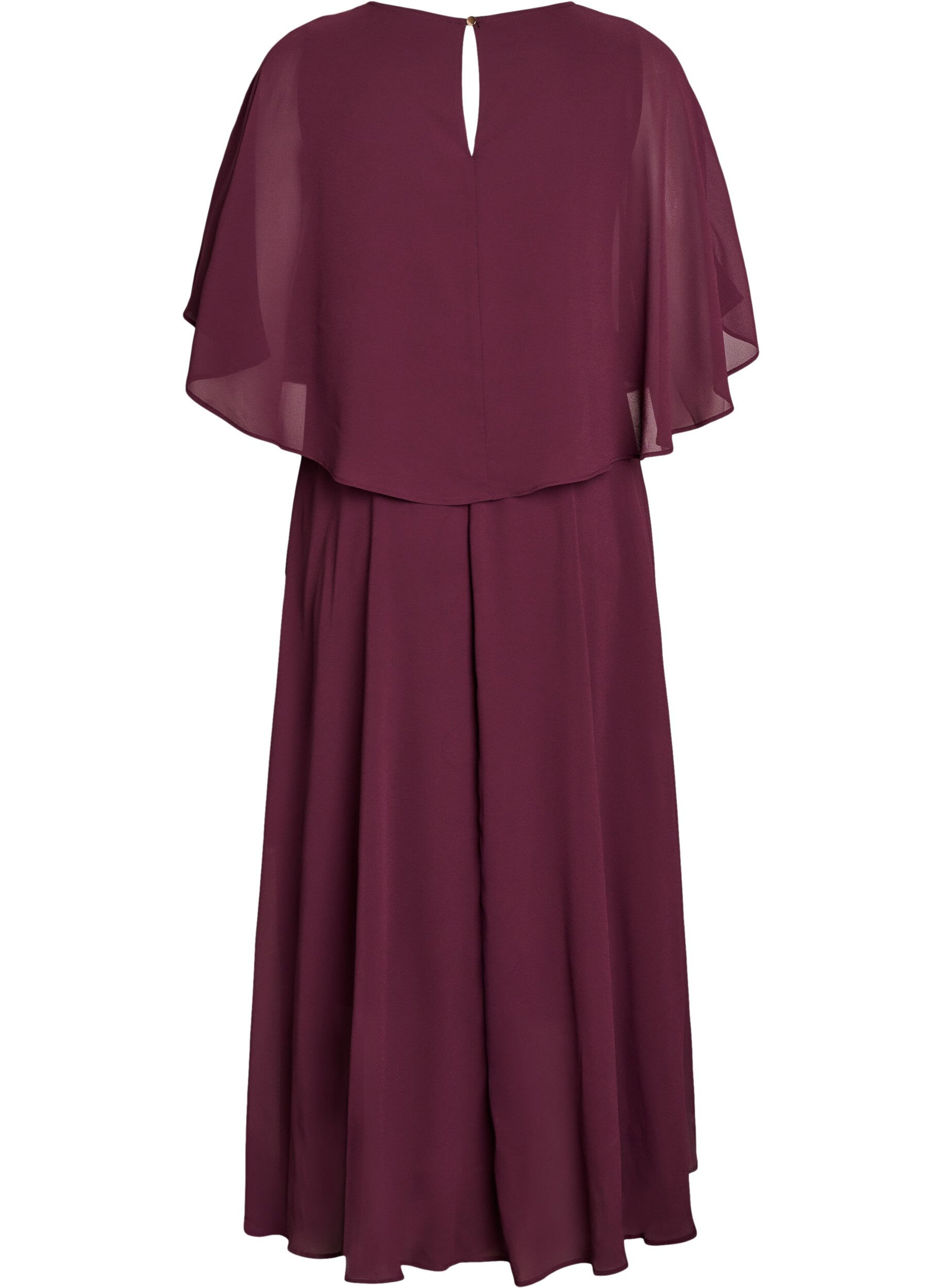 Zizzi Kort&auml;rmad maxikl&auml;nning med a-linjeform, Winetasting, Packshot image number 1