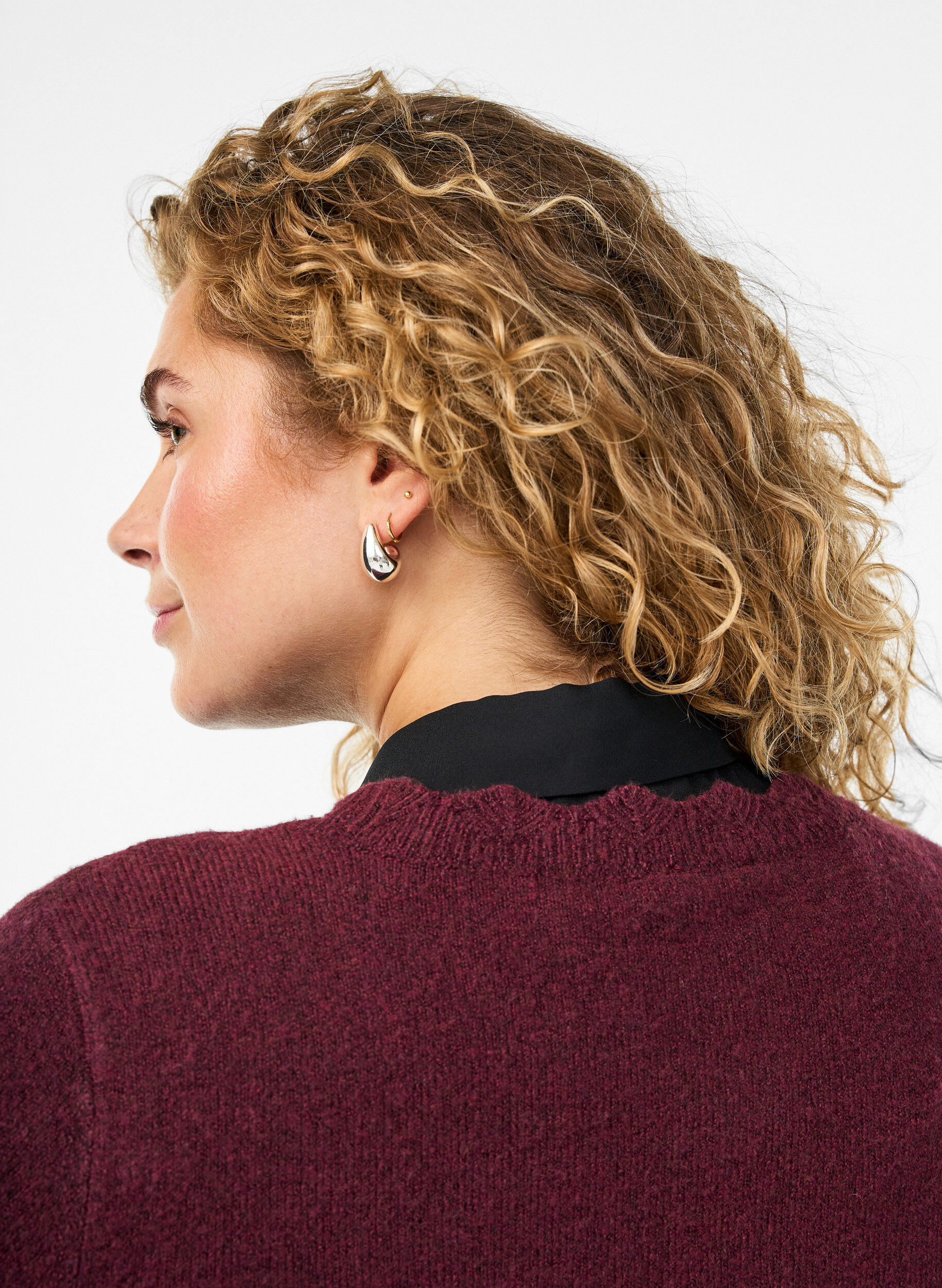 Zizzi Kraginsats med avtagbar slips, Svart, Model image number 1