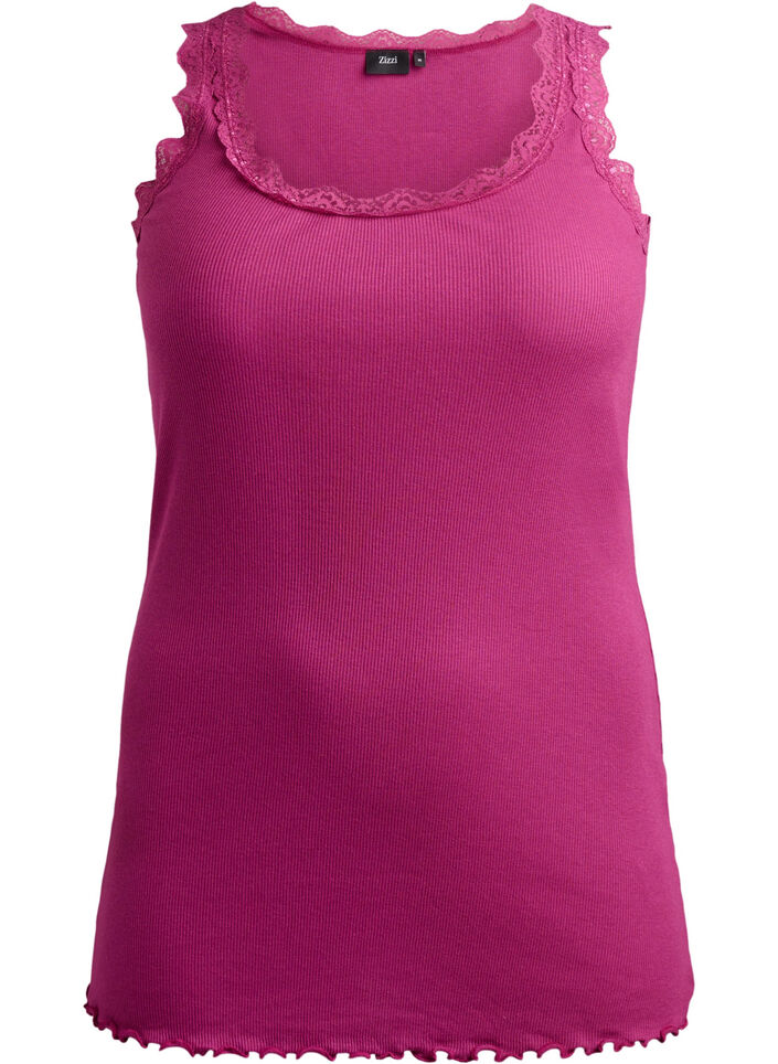 Topp med spetskant, R&ouml;d, Packshot image number 0