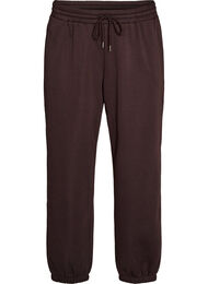 Sweatpants med h&ouml;g midja och dragsko, Brun