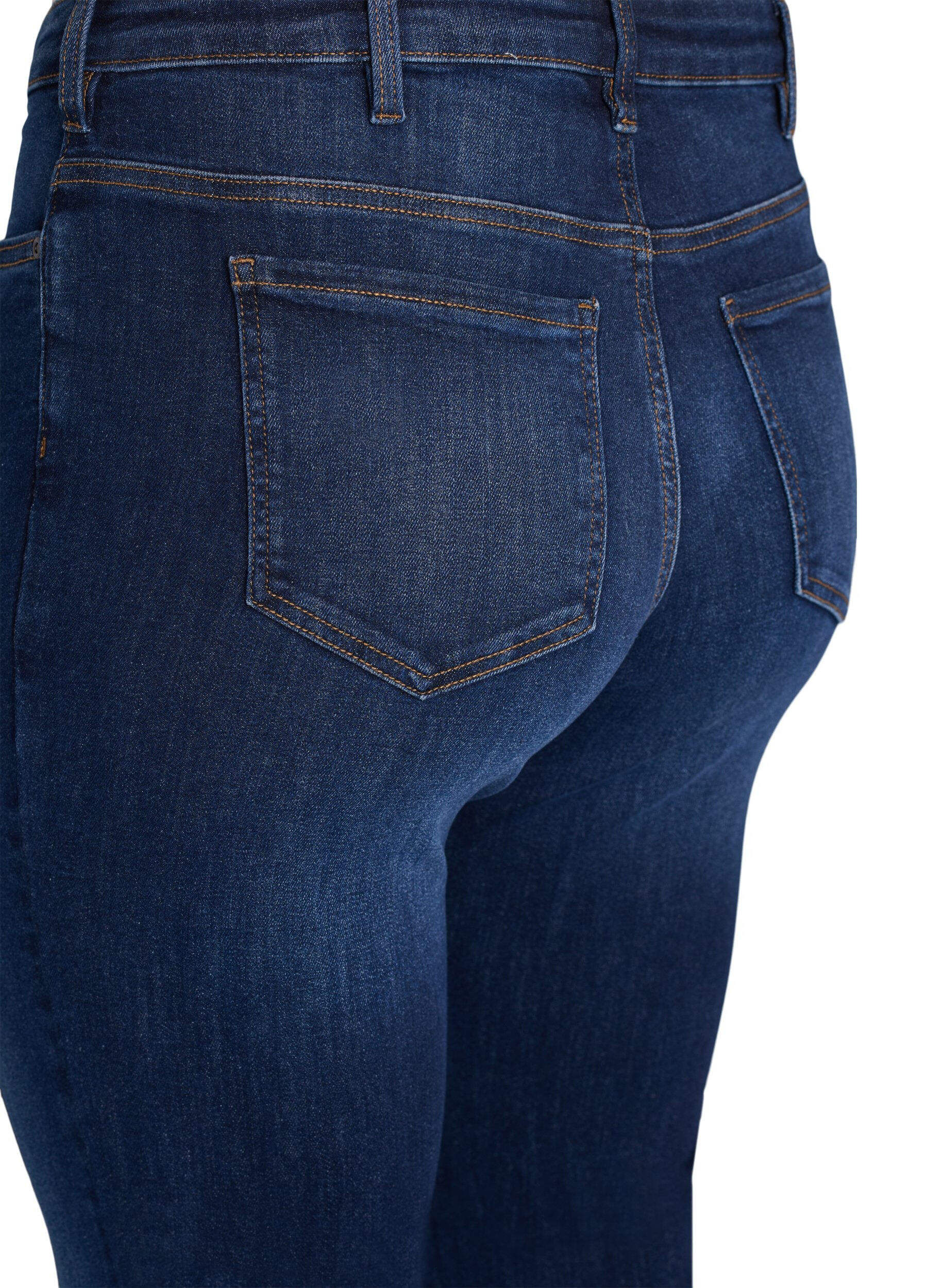 Zizzi Slim fit-jeans med normal midja, Dark Blue, Packshot image number 3