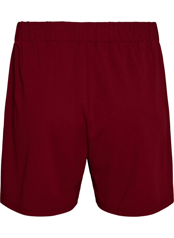 L&ouml;st sittande shorts med fickor, M&ouml;rk Bordeaux, Packshot image number 1
