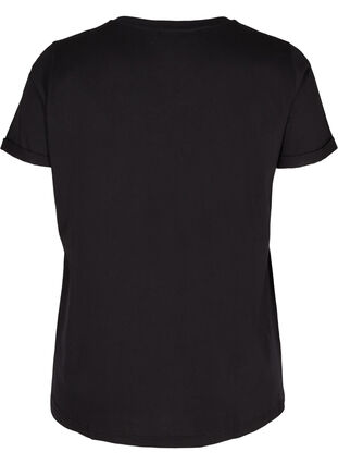 Tränings-t-shirt i bomull med tryck, Black Inspired, Packshot image number 1
