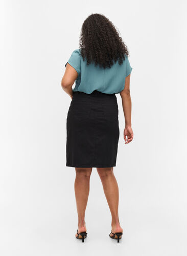 Kroppsnära kjol med fickor, Black, Model image number 1