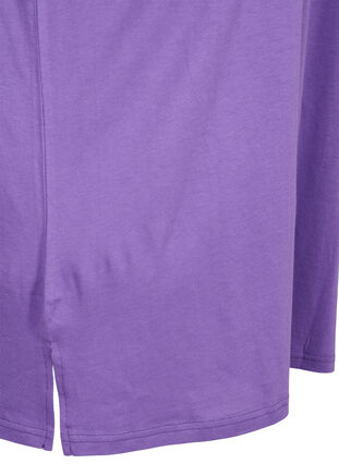 Enfärgad oversize t-shirt med v-hals, Deep Lavender, Packshot image number 3