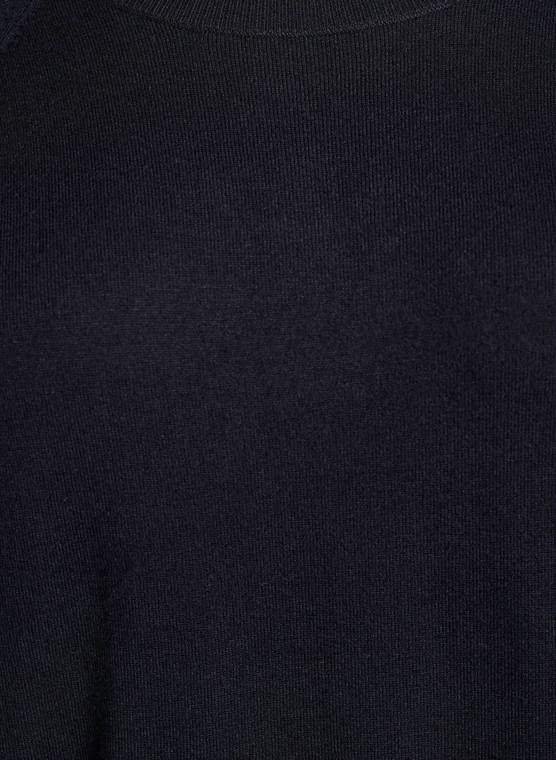 Zizzi Kort stickad kl&auml;nning med raglan&auml;rmar, Svart, Packshot image number 2