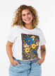 T-shirt i bomull med tryck framtill, Vit, Model image number 0