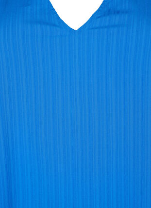Randig blus med halvlånga ärmar, Victoria blue, Packshot image number 2