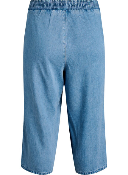 ZizziCulottebyxor i lyocell med vida ben och denimlook, Blå, Packshot image number 1