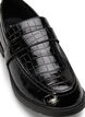 Croco-loafers i läder med bred passform, Black, Packshot image number 3