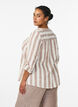 Skjortblus i bomull med v-ringning, Beige, Model image number 2
