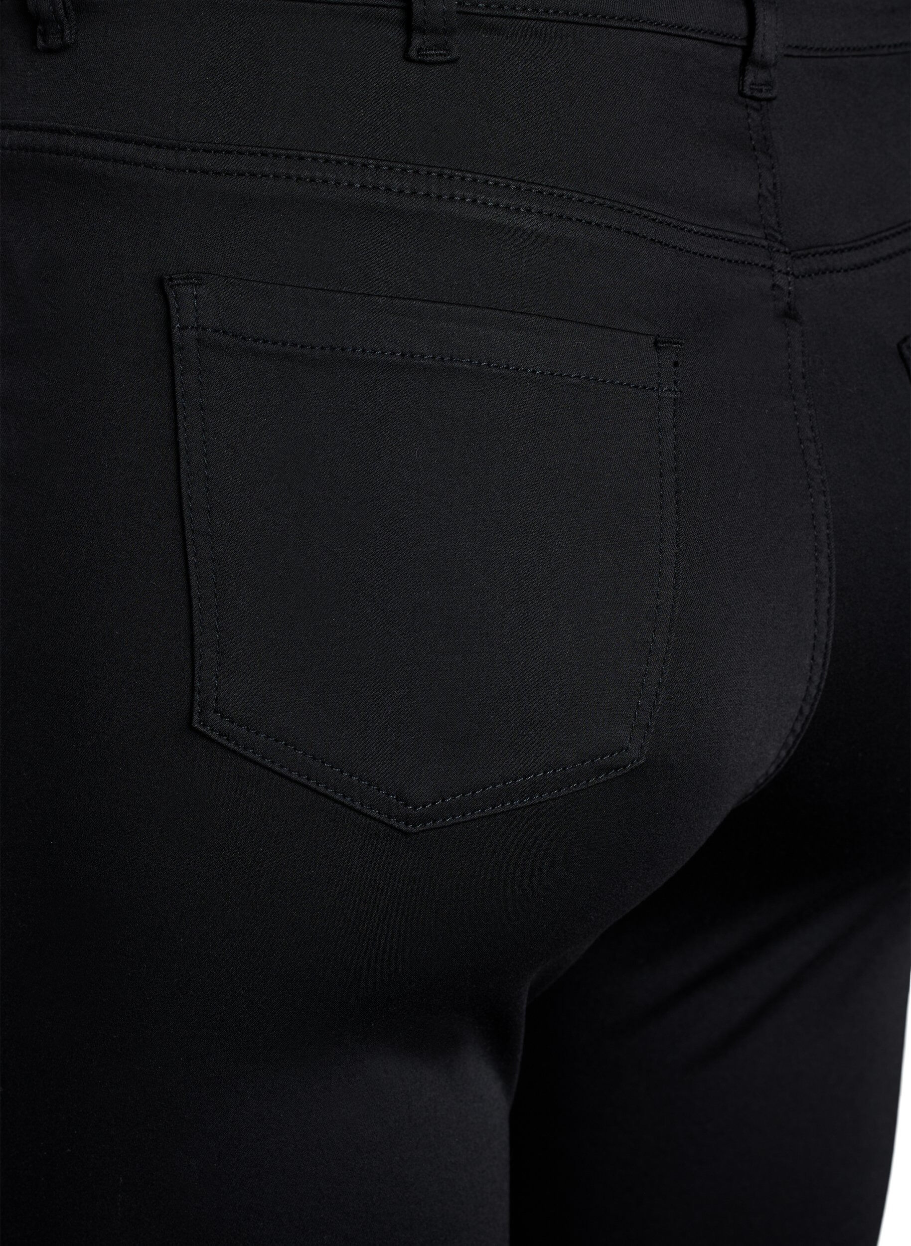 Zizzi Stay Black Amy jeans med h&ouml;g midja, Svart, Packshot image number 3