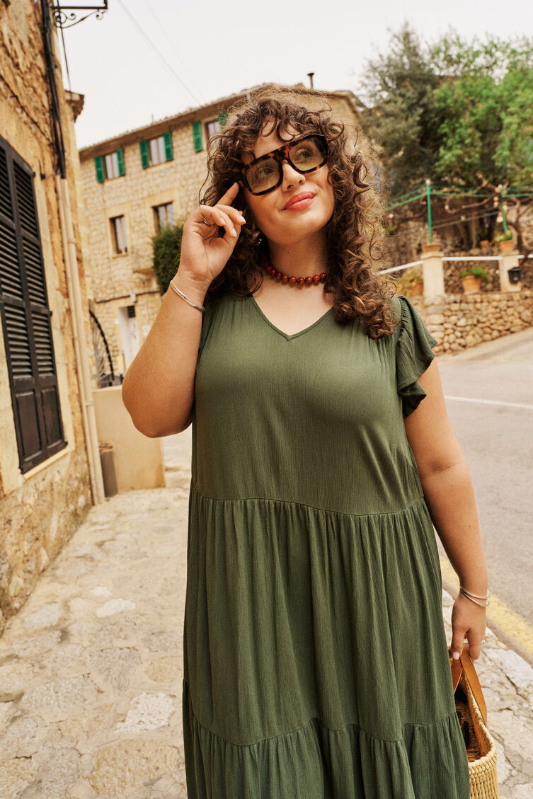 Olivgr&ouml;n bohemisk stil med v&auml;rme, , Model