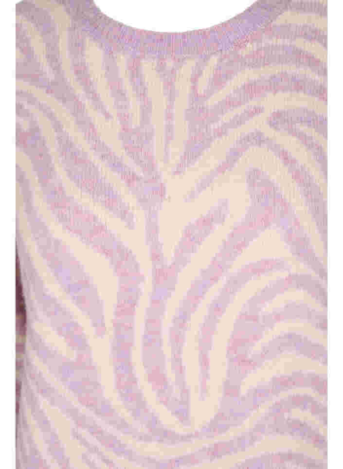 Stickad tröja med mönster, Lavender  Mel Comb., Packshot image number 2