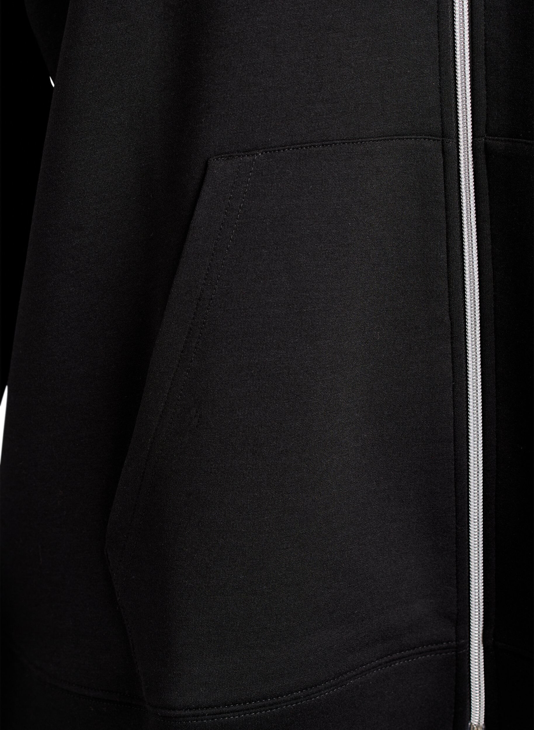 Zizzi Huvtr&ouml;ja i scuba med dragkedja och fickor, Svart, Packshot image number 3