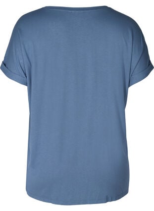 T-shirt i viskosmix med rund hals, Vintage Indigo, Packshot image number 1