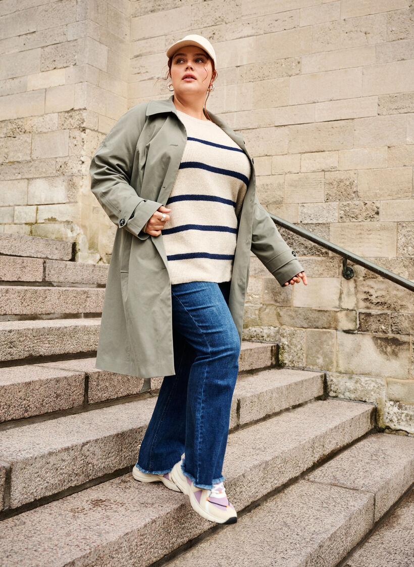 Trenchcoat med fickor och skärp, Sea Spray, Image image number 0