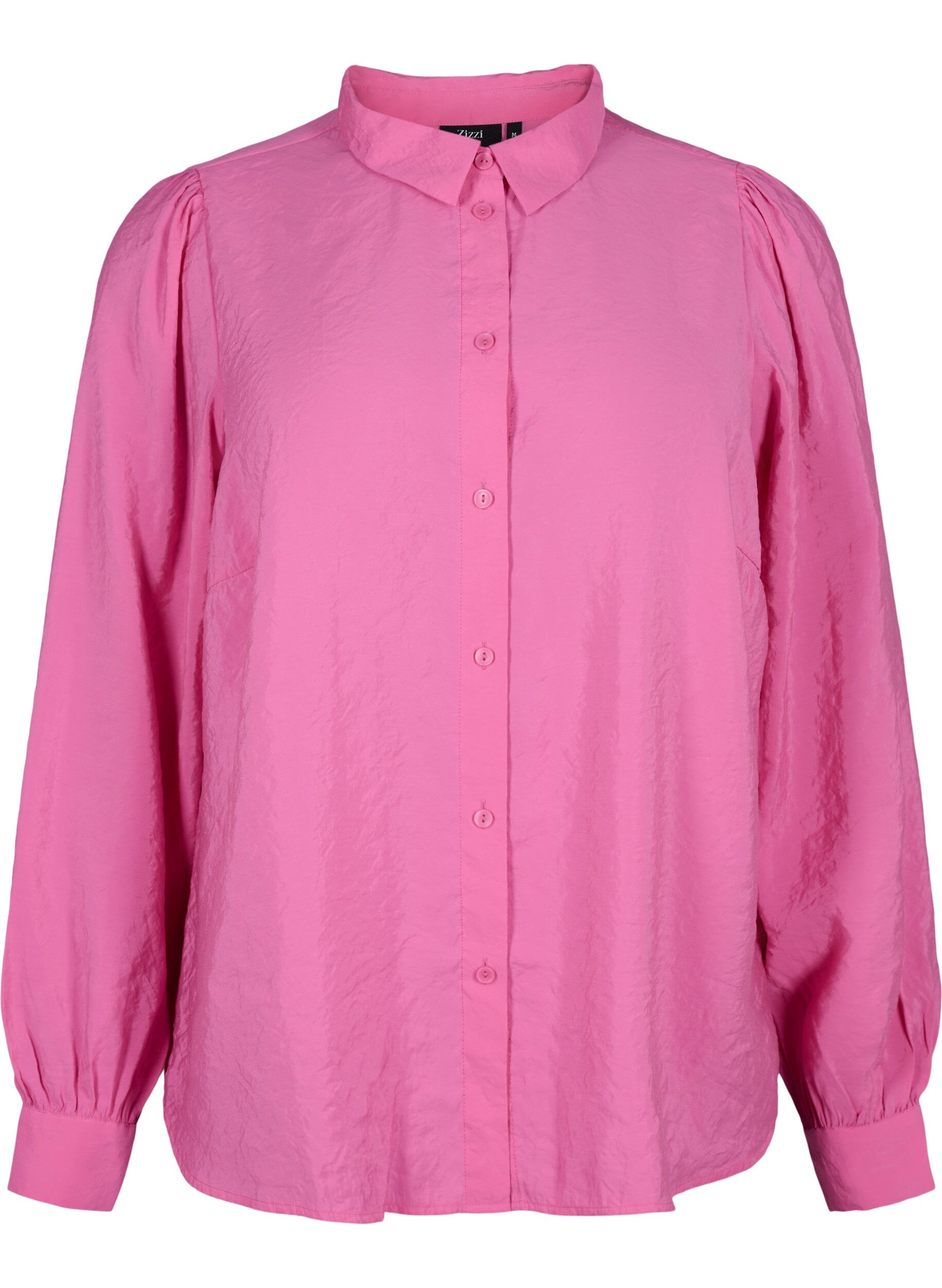 Zizzi L&aring;ng&auml;rmad skjorta i TENCEL&trade; Modal, Phlox Pink, Packshot image number 0
