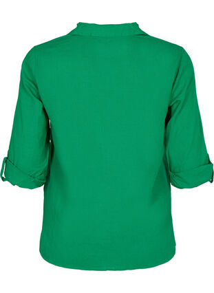 Blus med 3/4-ärmar och knappar, Jolly Green, Packshot image number 1