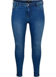 Cropped Amy jeans med blixtl&aring;s, Bl&aring;