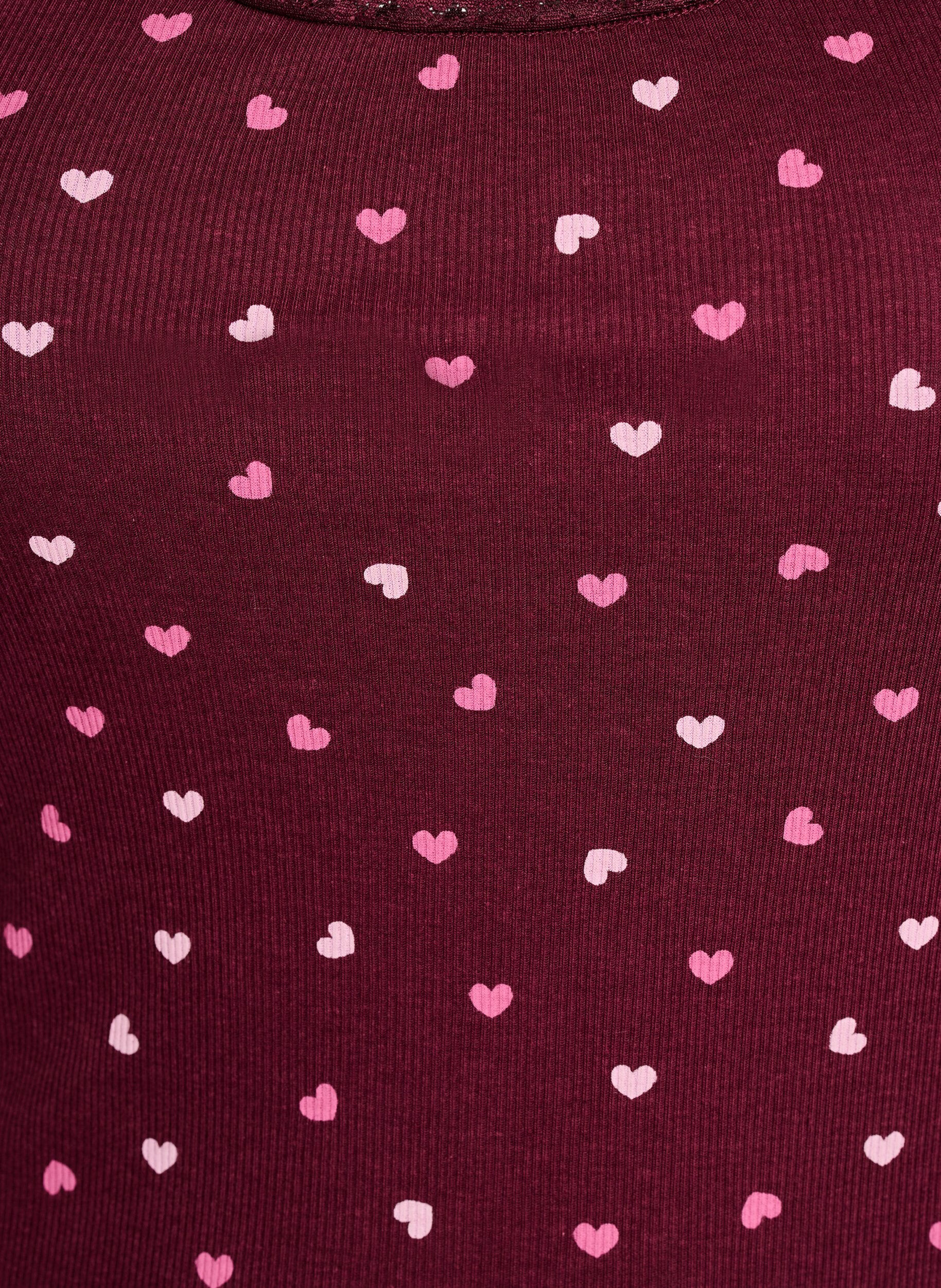 Zizzi Topp med tryck och spetskant, R&ouml;d, Packshot image number 2