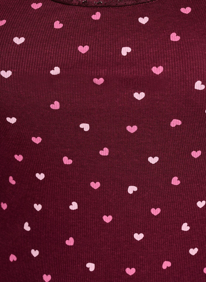 Topp med tryck och spetskant, R&ouml;d, Packshot image number 2