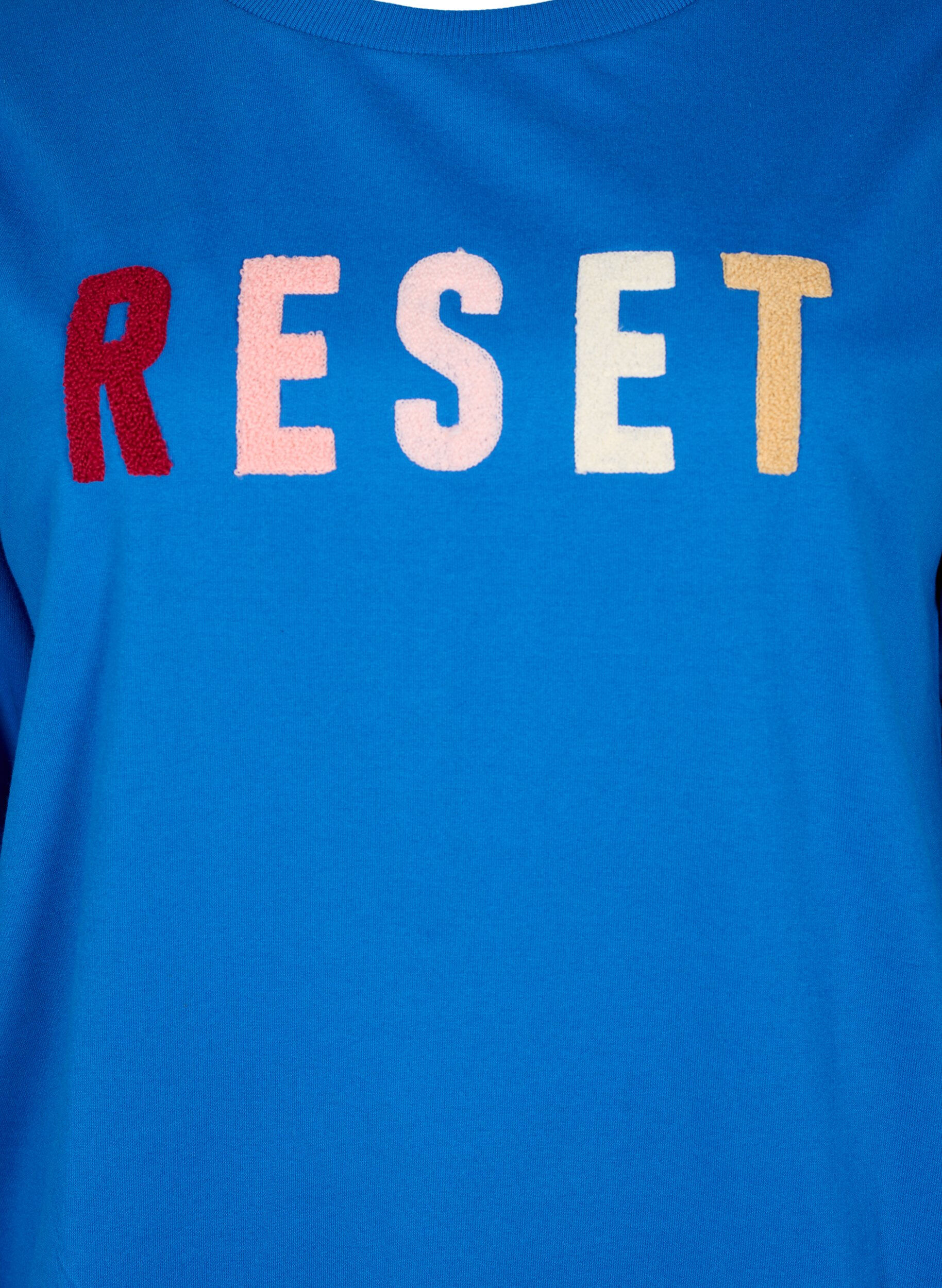Zizzi Sweatshirt med text, Victoria b. W. Reset, Packshot image number 2