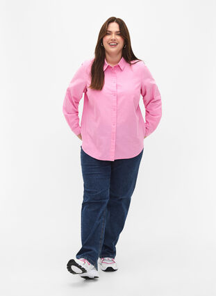 Långärmad bomullsskjorta, Pink Frosting, Model image number 2