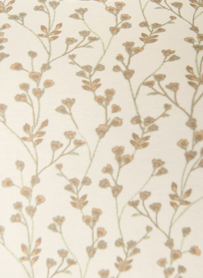 T-shirt med blommigt tryck, Vanilla, Packshot image number 2