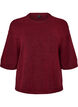 L&ouml;st stickad blus med korta &auml;rmar, R&ouml;d, Packshot image number 0