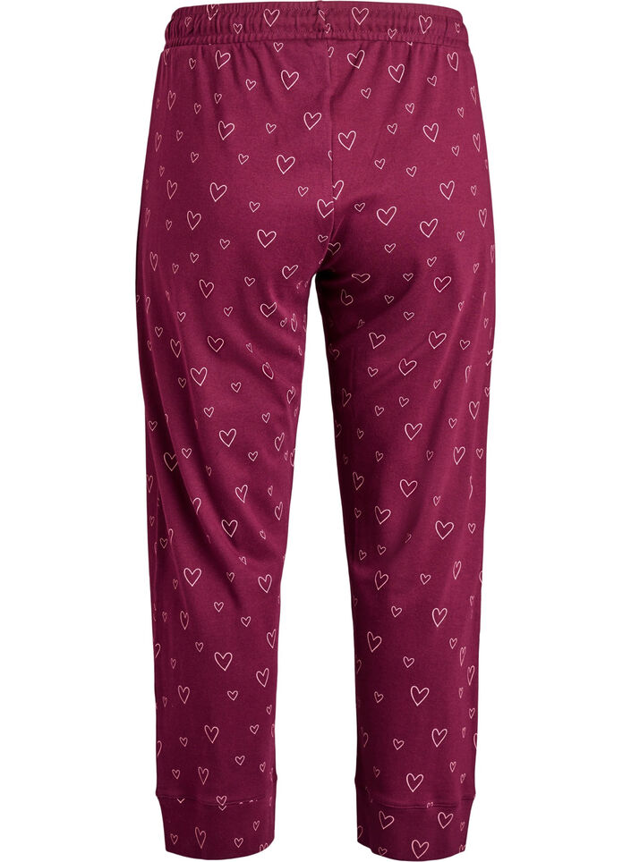 Pyjamasbyxor i bomull med h&ouml;g midja, R&ouml;d, Packshot image number 1