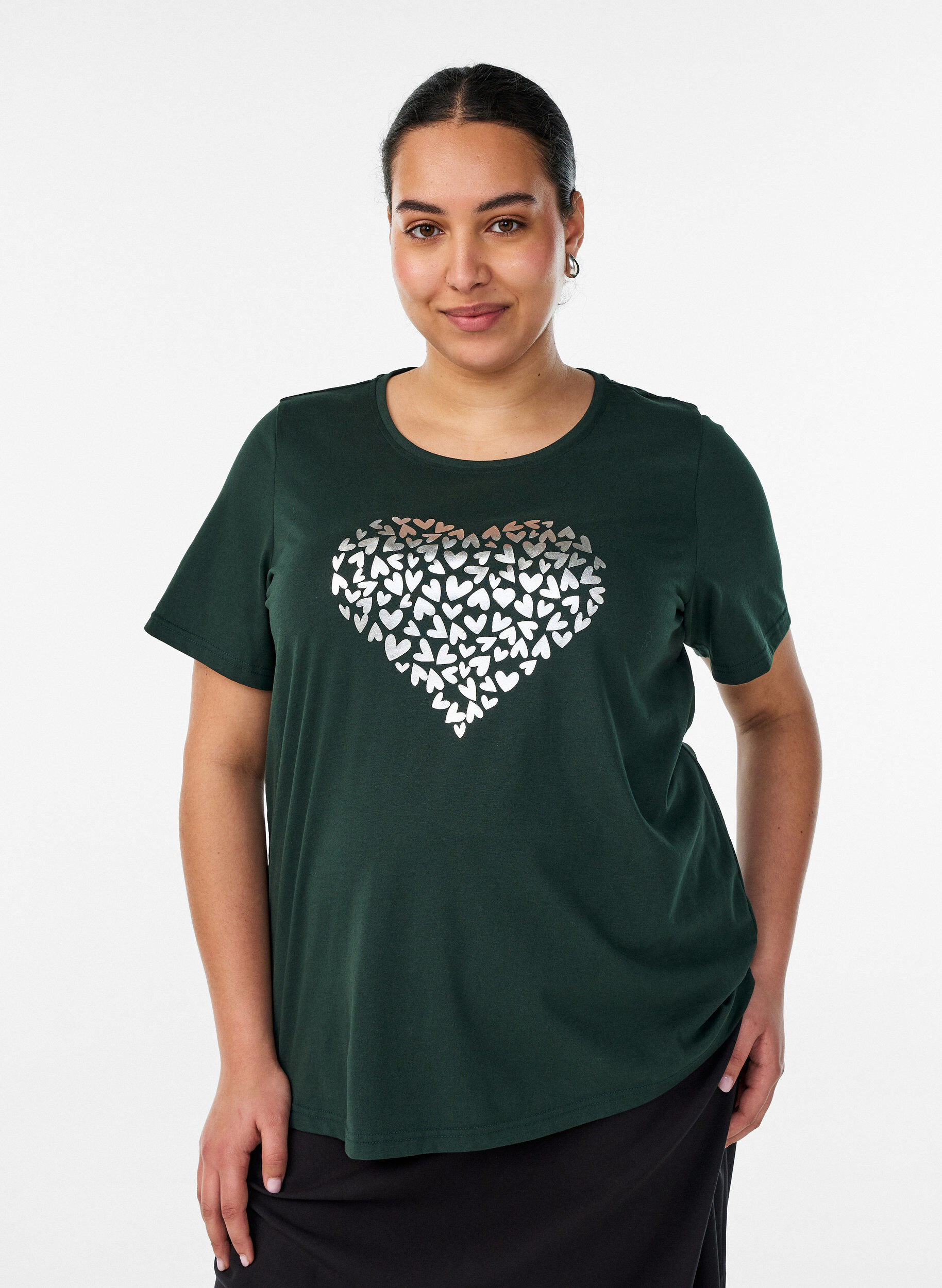 T-shirt med tryck, Gr&ouml;n, Model