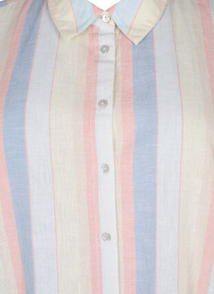 Lång skjorta i bomullsblandning med linne, Multi Color Stripe, Packshot image number 2