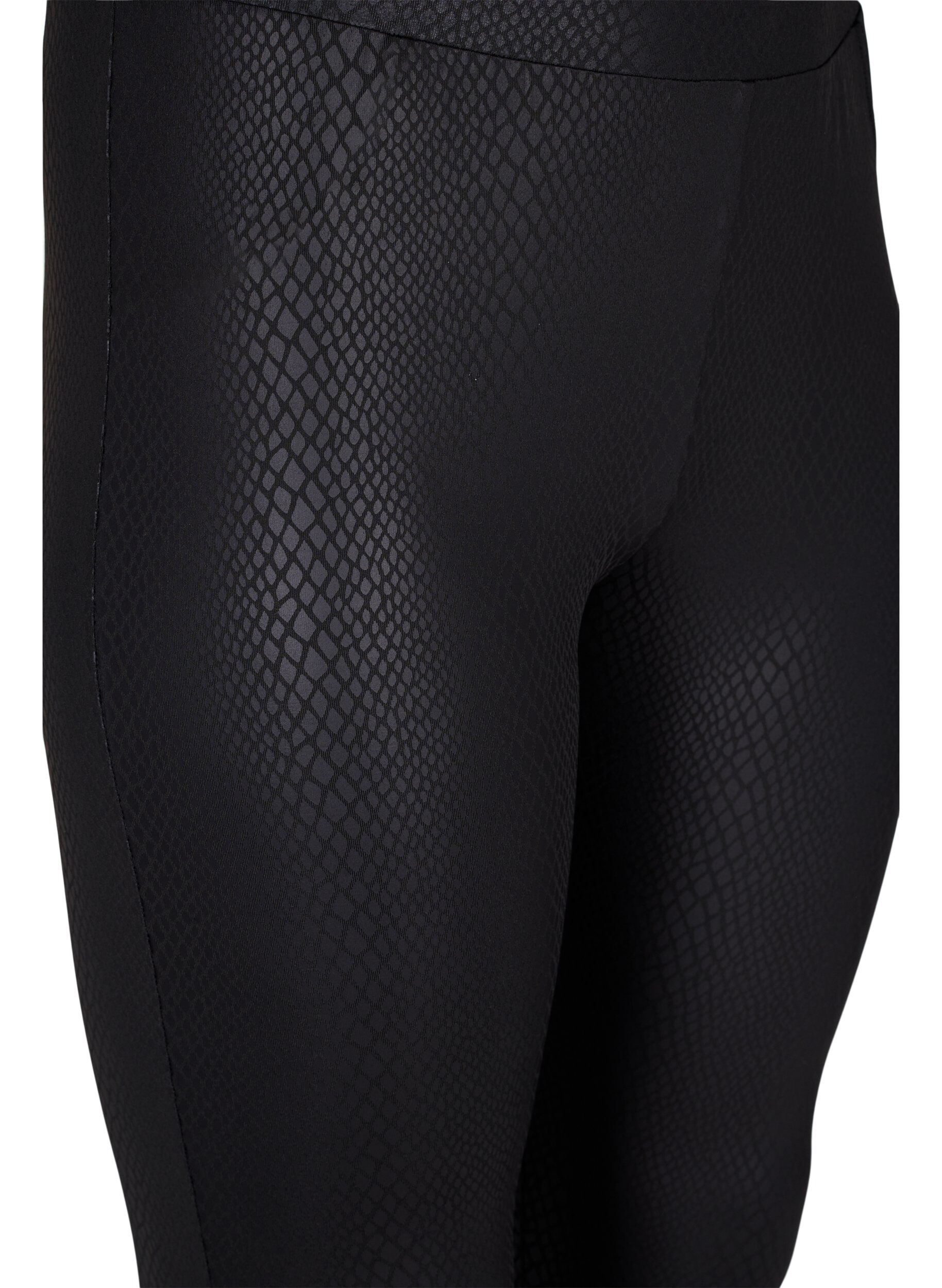 Zizzi Leggings med djurm&ouml;nster, Black, Packshot image number 2