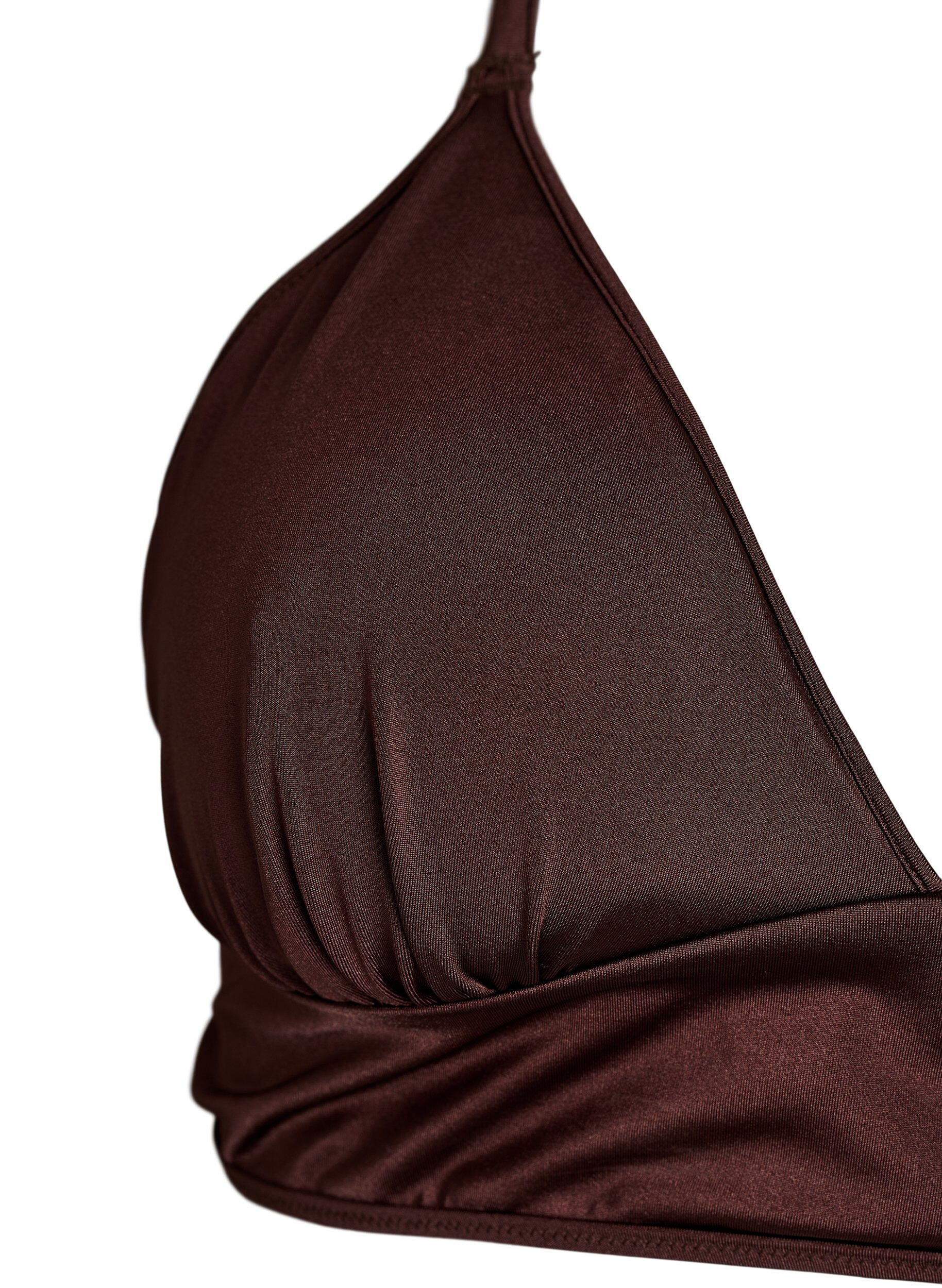 Zizzi V&auml;ndbar bikinitopp med v-ringning och kors i ryggen, Brun, Packshot image number 2