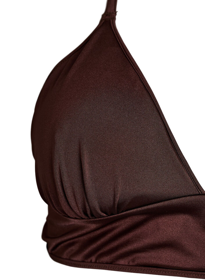 V&auml;ndbar bikinitopp med v-ringning och kors i ryggen, Brun, Packshot image number 2