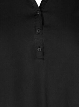 Långärmad tunika med v-ringning och knappar, Black, Packshot image number 2
