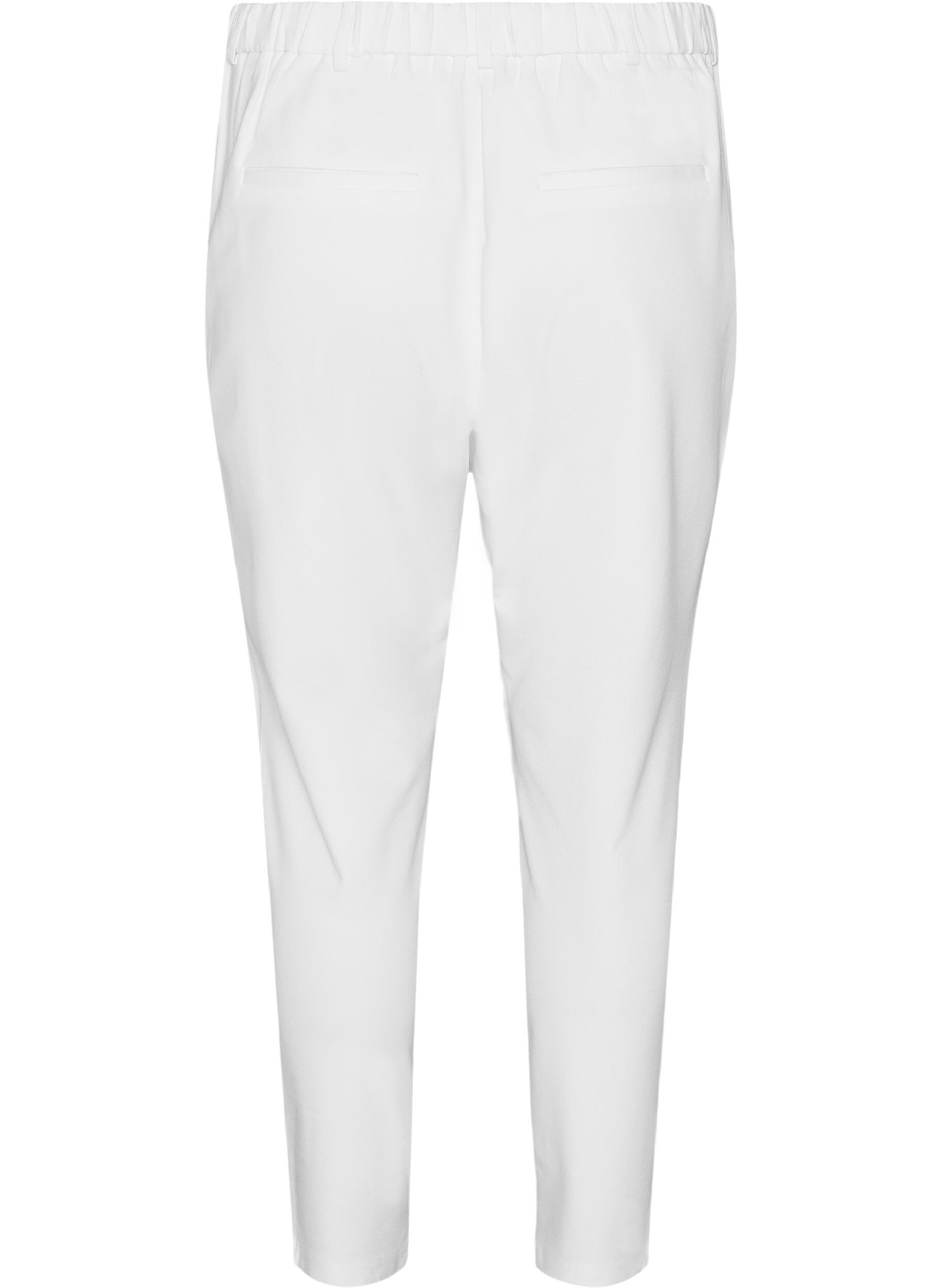 ZizziCroppade Maddison-byxor, Vit, Packshot image number 1