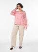 Chiffongblus med blommigt tryck och l&aring;nga &auml;rmar, Rosa, Model image number 1