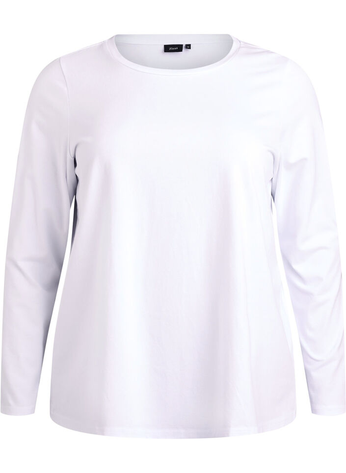 Baskopp i jersey med l&aring;nga &auml;rmar, Vit, Packshot image number 0