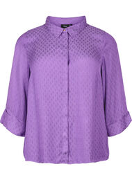 Skjorta i viskos med ton-i-ton mönster, Lavender Violet