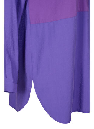 Lång skjorta med color-block, Purple Block, Packshot image number 3