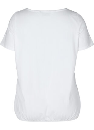 T-shirt med rund halsringning och spetskant, Bright White, Packshot image number 1