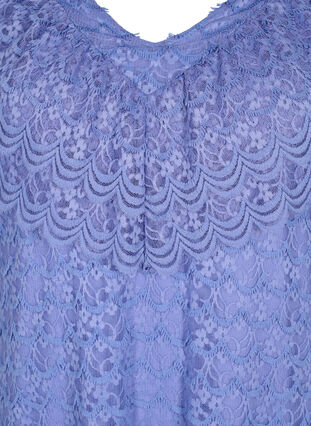 Kortärmad spetsklänning med breda volanger, Lavender Violet, Packshot image number 2