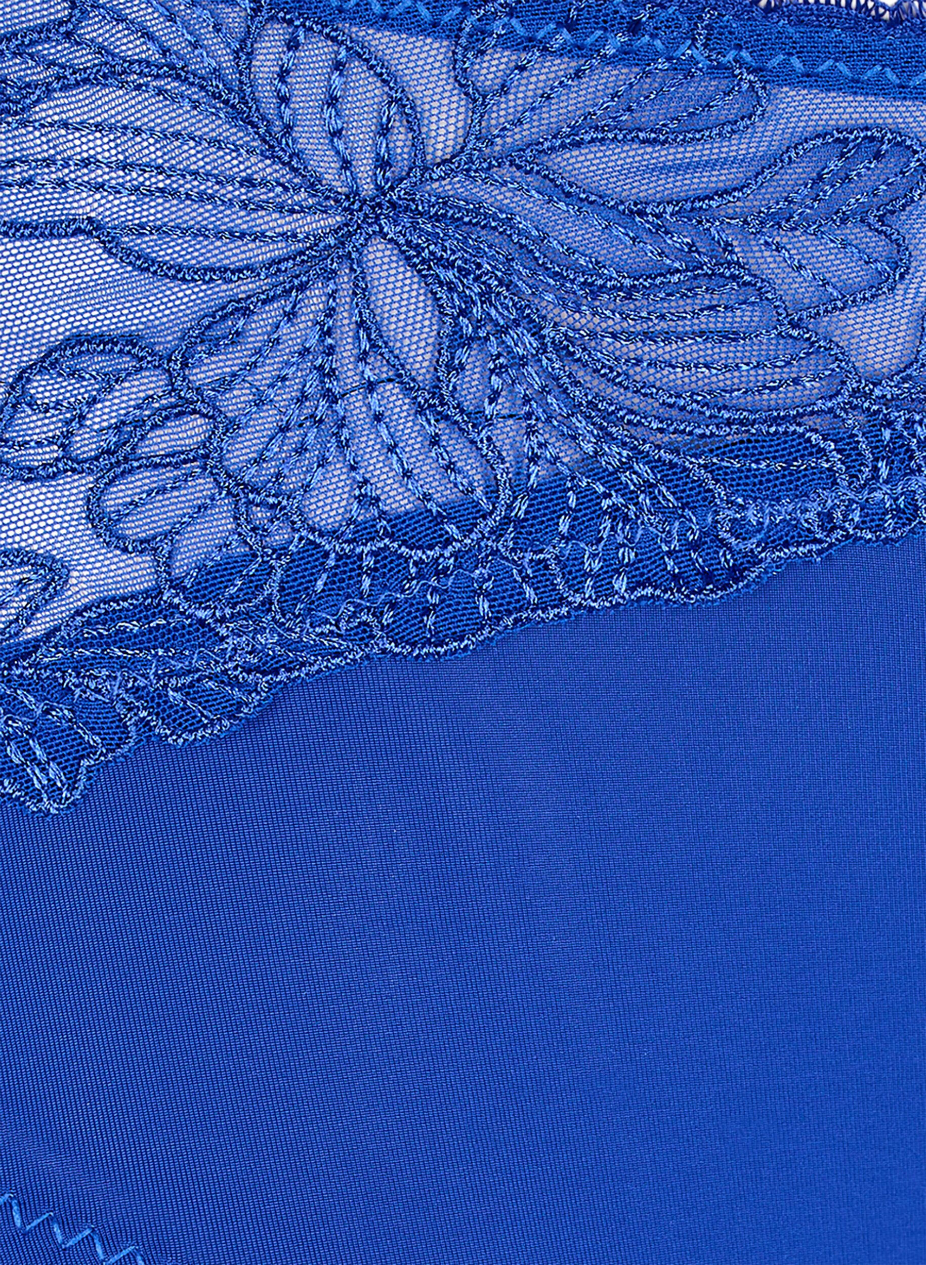 Zizzi Trosor i mikrofiber med blommig spets, Bl&aring;, Packshot image number 2