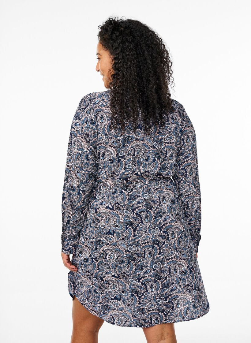 Knälång klänning med knytskärp, Beige, Model image number 2